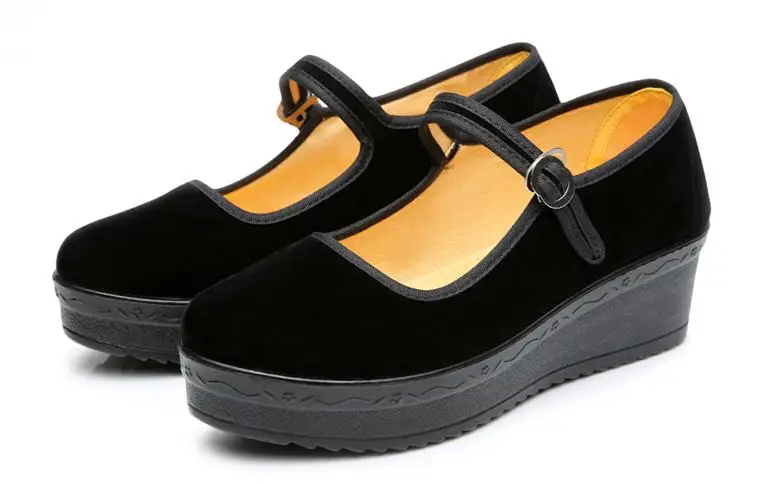 Женская рабочая обувь на платформе женская для танцев квадратном каблуке