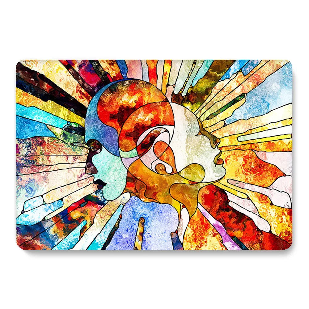 Абстрактные акварельные линии любовника Мужчины Женщины Шаблон ноутбук чехол