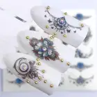 Ожерелье с голубой розой ZKO 1 шт., висячий Бисер для дизайна ногтей, водяной знак, украшения для татуировки, наклейки для ногтей, Водные Наклейки