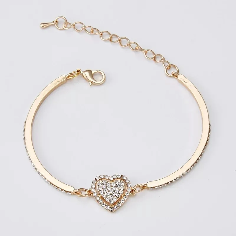 Очаровательные модные высокого качества Женское кольцо браслет в форме сердца с