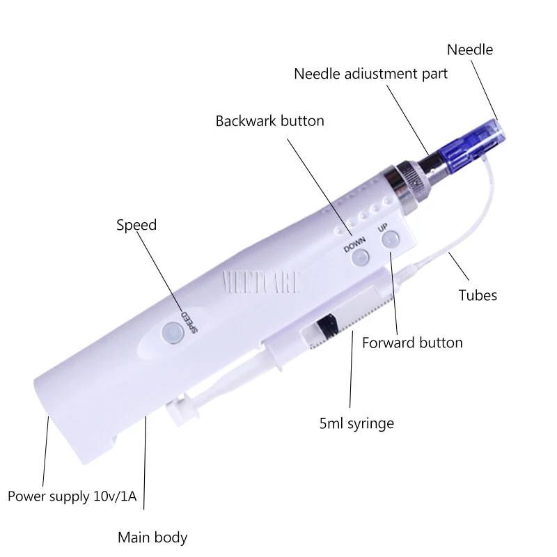 Профессиональный массажер с микроиглами мезо ручка без игл портативный впрыск