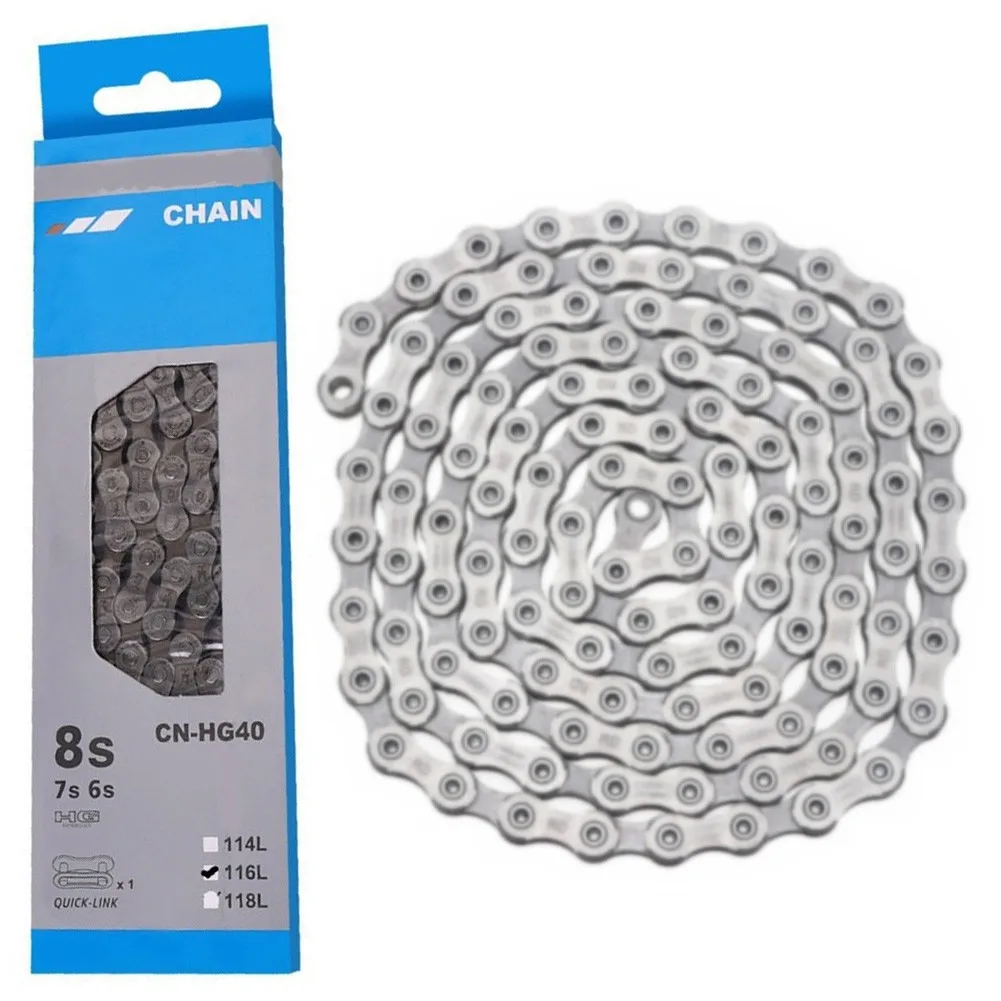 

Mountain Bike Chain HG40 6/7/8 Speed Chain 116L Link For -SHIMANO Bicycle Bike Chain Links With chain pin mtb Road Bike accs