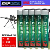 dxf new arrived 5pcs airsoft gun battery 11 1v 1200mah 25c max 50c 2s akku mini airsoft gun battery rc model tamiya plug