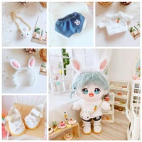 20cm doll toy lovely rabbit dress up clothes pink white hairband bag sweater pant 20cm idol exodoll diy clothes accessories