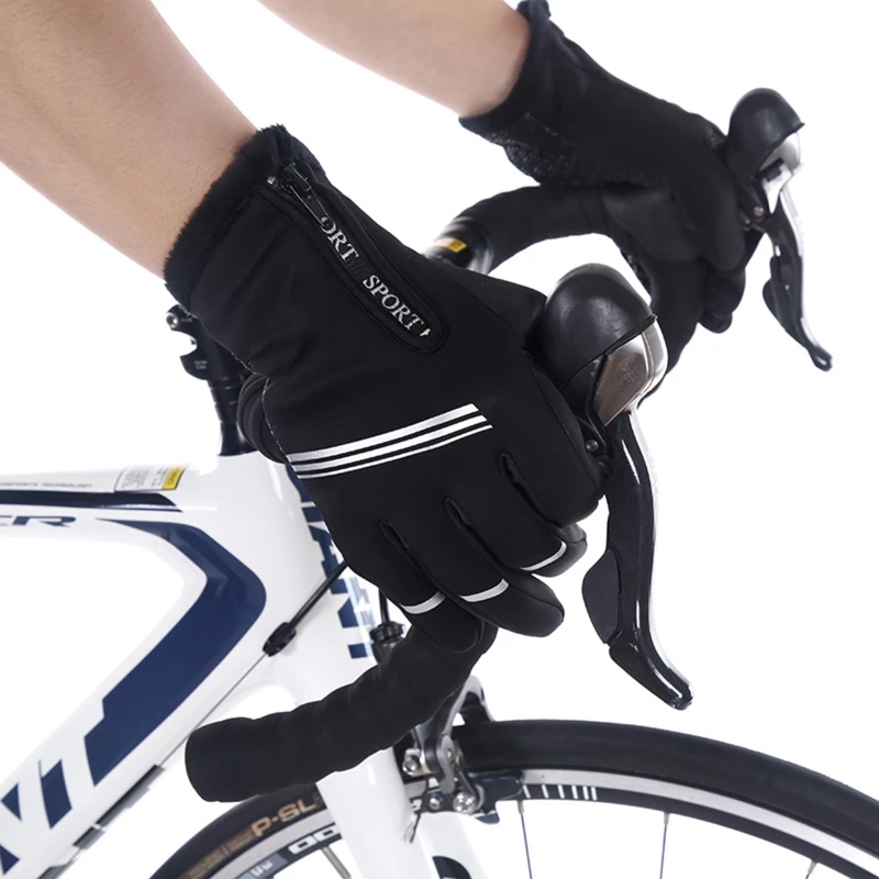 

Touch Screen Windproof Warm Non-Slip Mountain Bicycle Full Finger Thermal Mittens Winter Cycling Gloves for Men Women