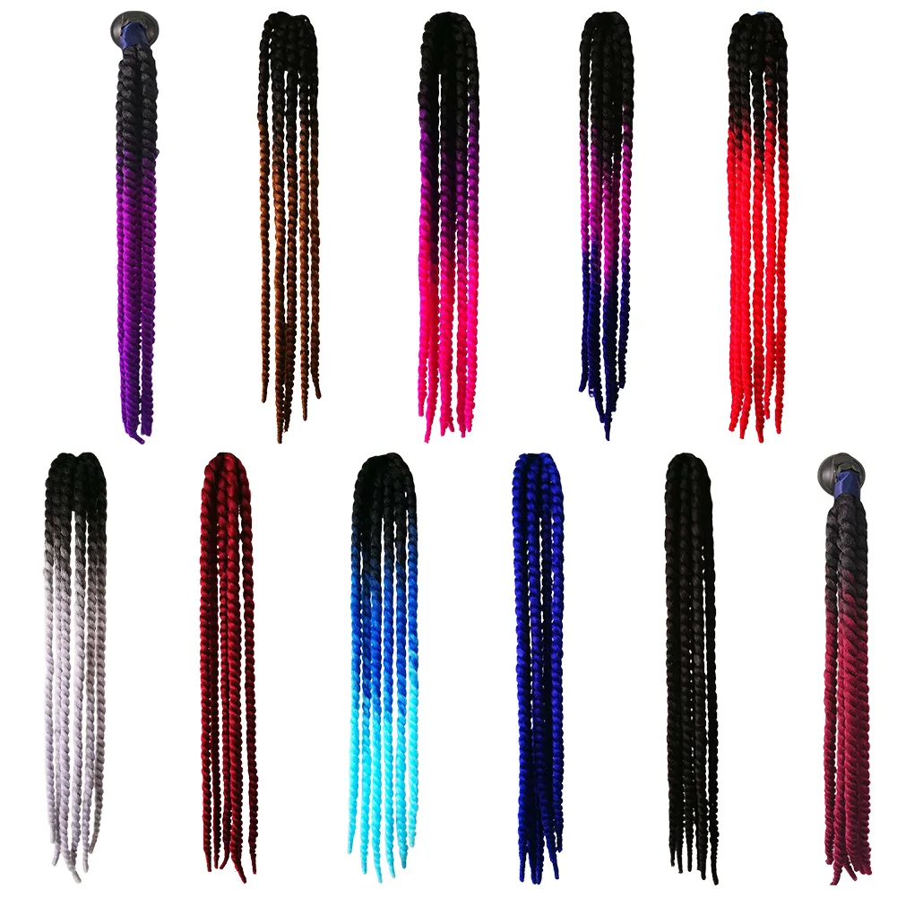 

Pigtails Hong Braids Ponytail Ramp For Motorcycle Decoration Suction Cup Helmet Hair Gradient Female Bike Reusable Twisting