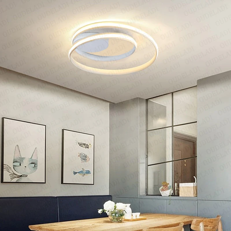 Современные потолочные светильники кольцо светодиодный светильник для гостиной