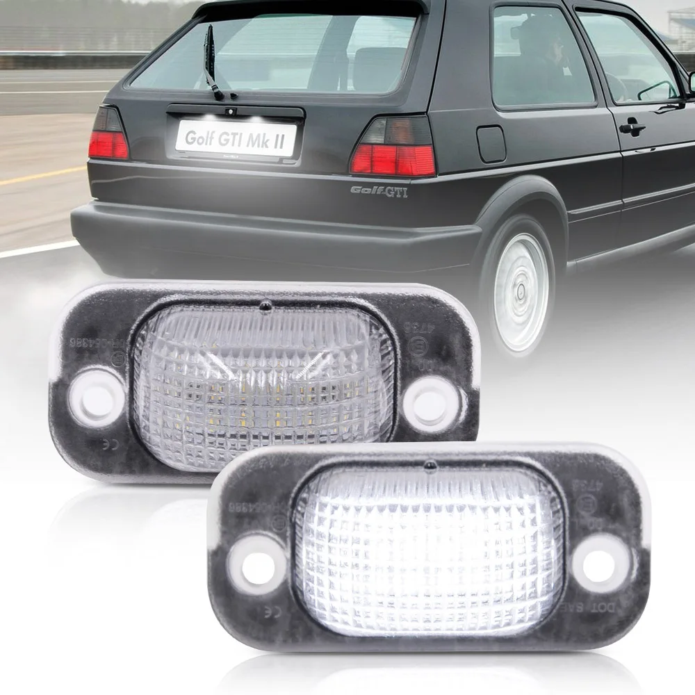

2pcs White Car LED License Number Plate Lights Canbus 12V For Golf II MK2 1983-1992 Jetta II 1984-1991 Accessories Tail Lamp