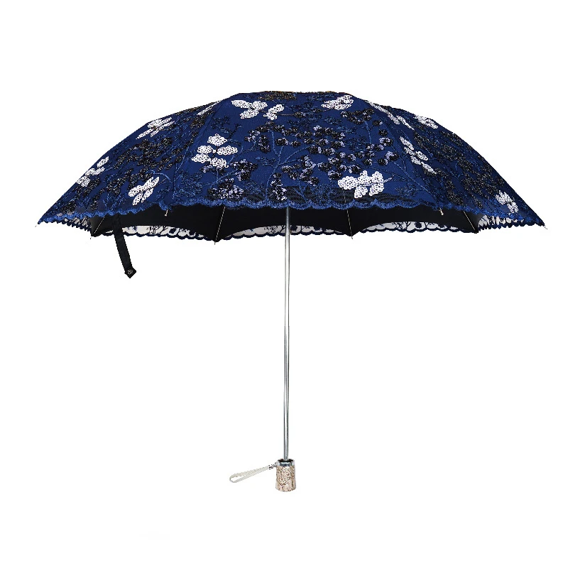 

New Double Layer Two Fold Lace Embroidered Umbrella Anti Ultraviolet Sunshade Umbrella Gift Umbrella Fashion Lace Umbrella