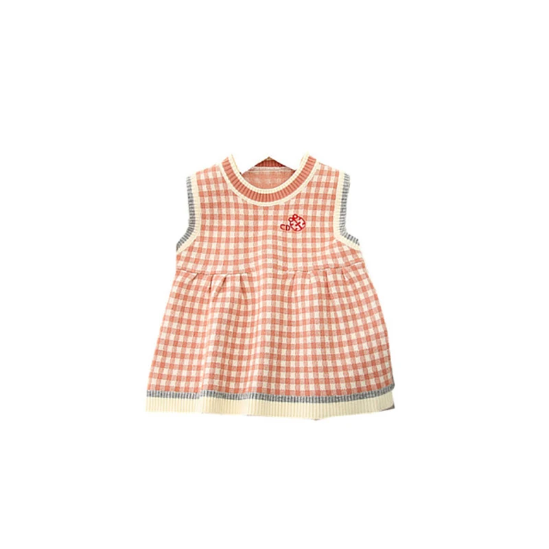 

2020 Baby Girls Sweaters Vest Girl Lattice Sleeveless Pullover Vest Baby Sweaters Knit Vest Kids Toddler Autumn Outerwear 201 05