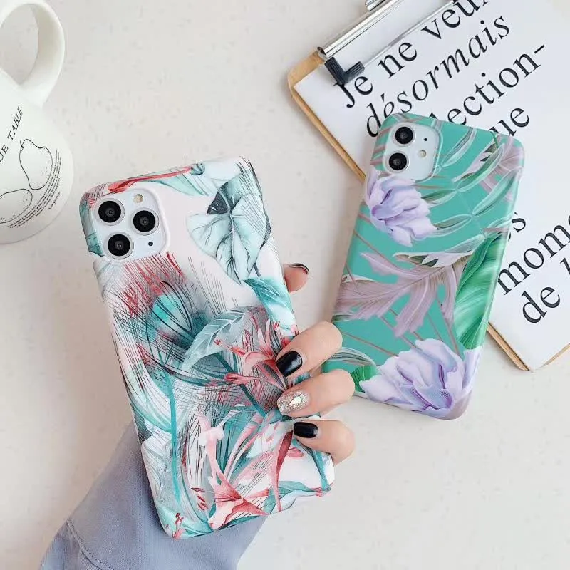 Lovebay Акварельные Цветы Листья чехол для iPhone 11 Pro X XR XS Max 6 6s 7 8 Plus Мягкий IMD