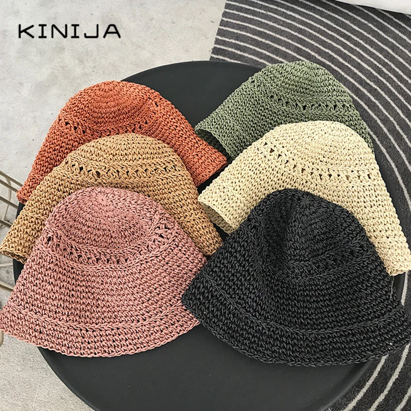 Шляпа женская Соломенная ручной работы винтажная пляжная Панама от солнца в