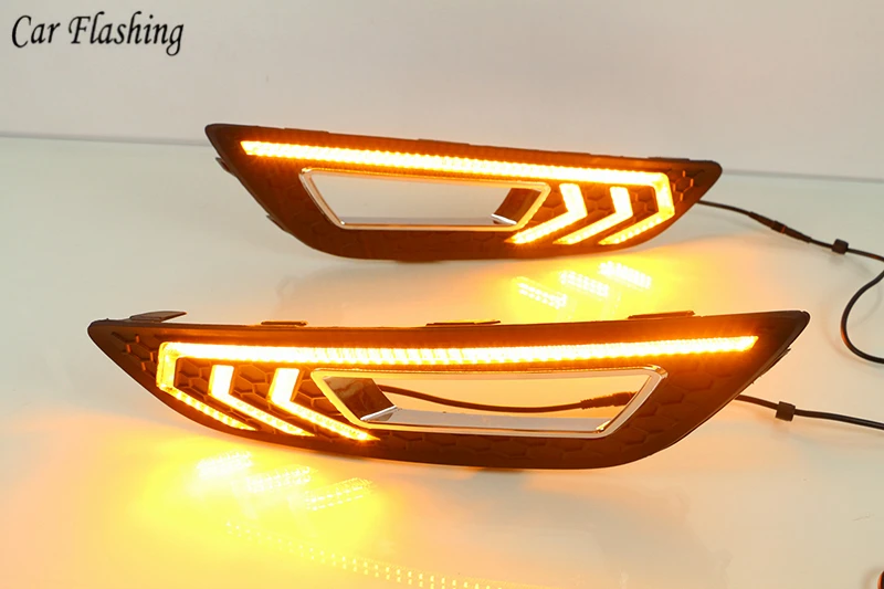 2 шт. автомобильные светодиодсветодиодный дневные ходовые огни для Ford Focus 3 mk3 2015