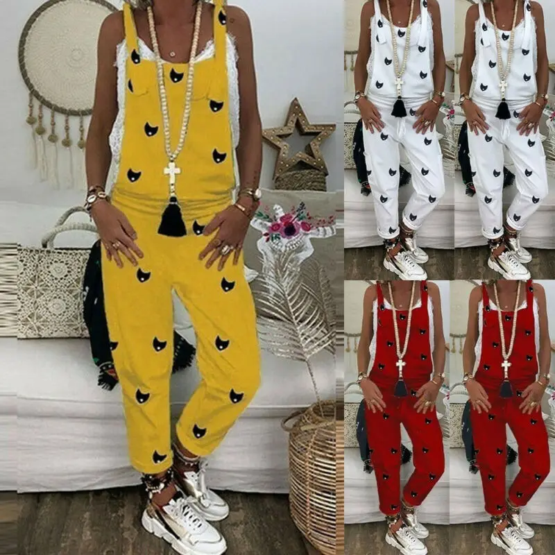 Oversized Women Loose Overalls Jumpsuit Casual Dungaree Trousers Overall Long Pant Women's | Женская одежда