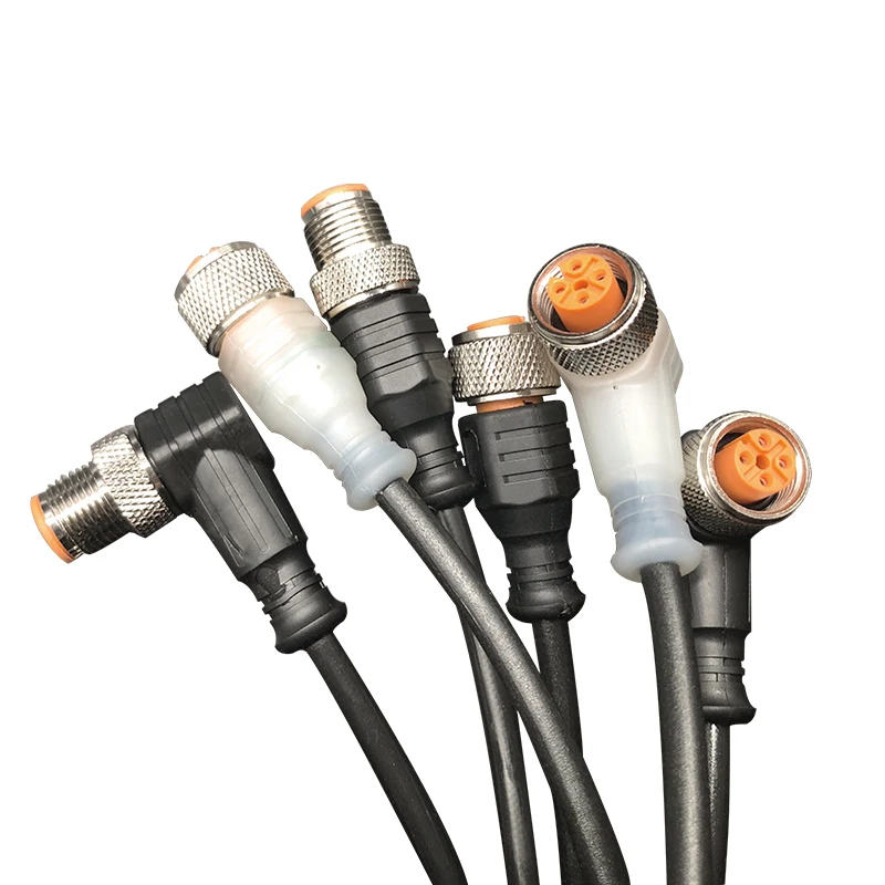 Conector tipo um Led à Prova Pces Pinos Pur 5m Personalizar Dwaterproof Água Sensor Cabo Tomada Longwe 5 M12 4 8