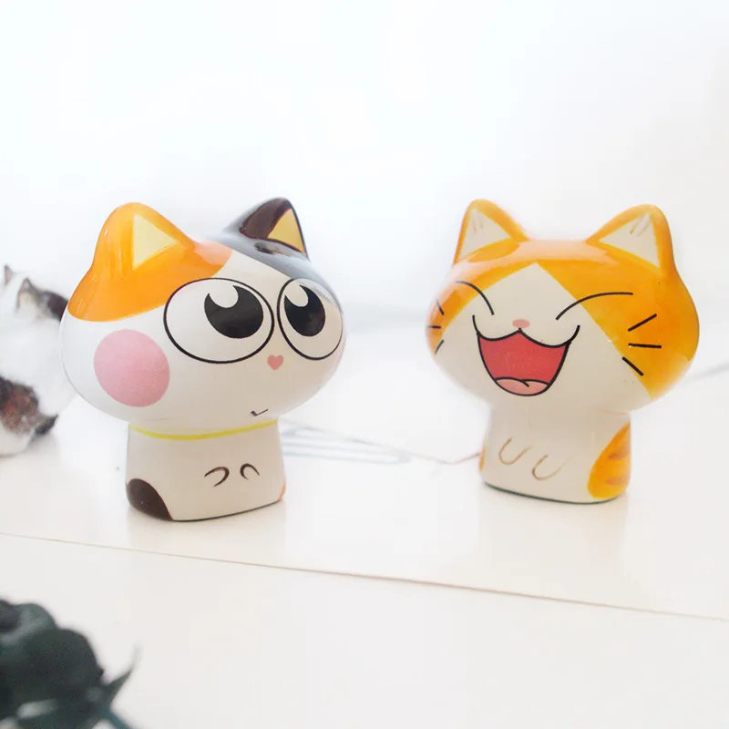

Lovely Cat Toys Doll Ceramic Model Furnishing Handicraft For Kid Children's Gift Decor Home Table Top Xmas Car Trim