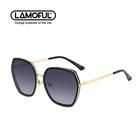 Солнцезащитные очки LAMOFUR женские, брендовые светлые поляризационные круглые большие солнечные очки с защитой от ультрафиолета, 2021, 50518
