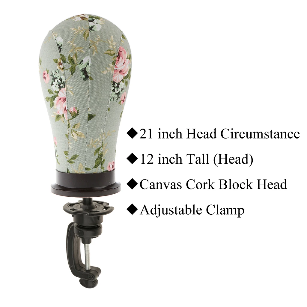 21 дюймов парик Манекен головы холст блок манекен со столом зажим для денег