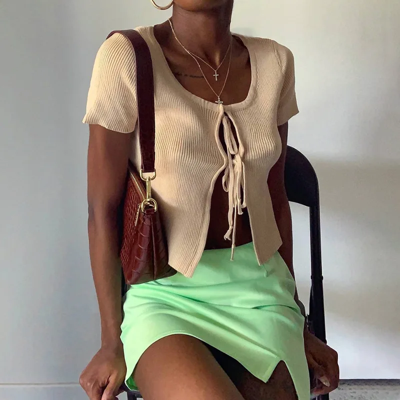 MONMOIRA однотонные женские летние топы с круглым вырезом и ремешками шикарные