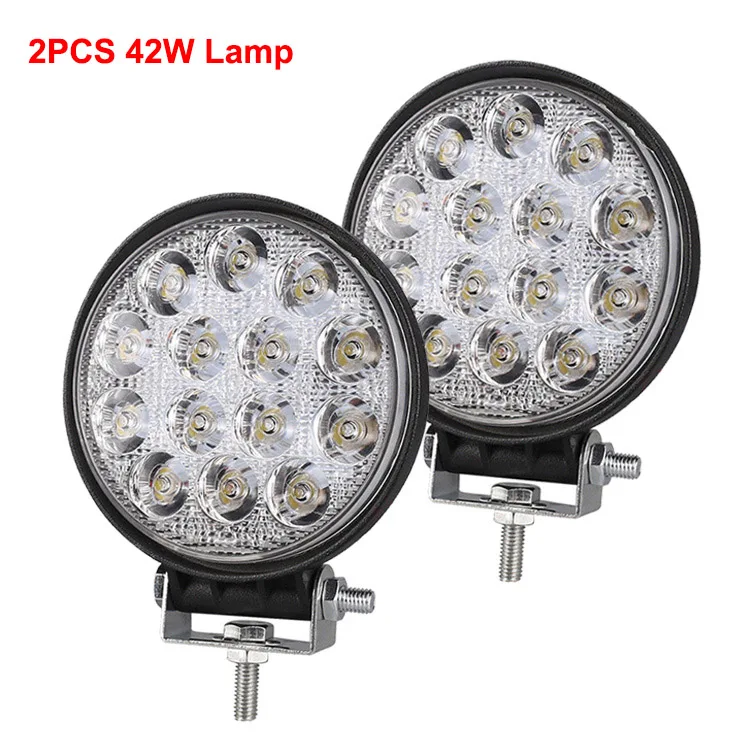 2Pcs 42W Lamp Nlpearl 2x4 дюймов Автомобильный светильник в сборе 42 Вт 48 Вт светодиодный противотуманный светильник s для грузовиков Рабочий СВЕТОДИОДНЫЙ светильник для 4x4 внедорожника ATV UTV трактор 12 В 24 В - Цвет: 2Pcs 42W Lamp