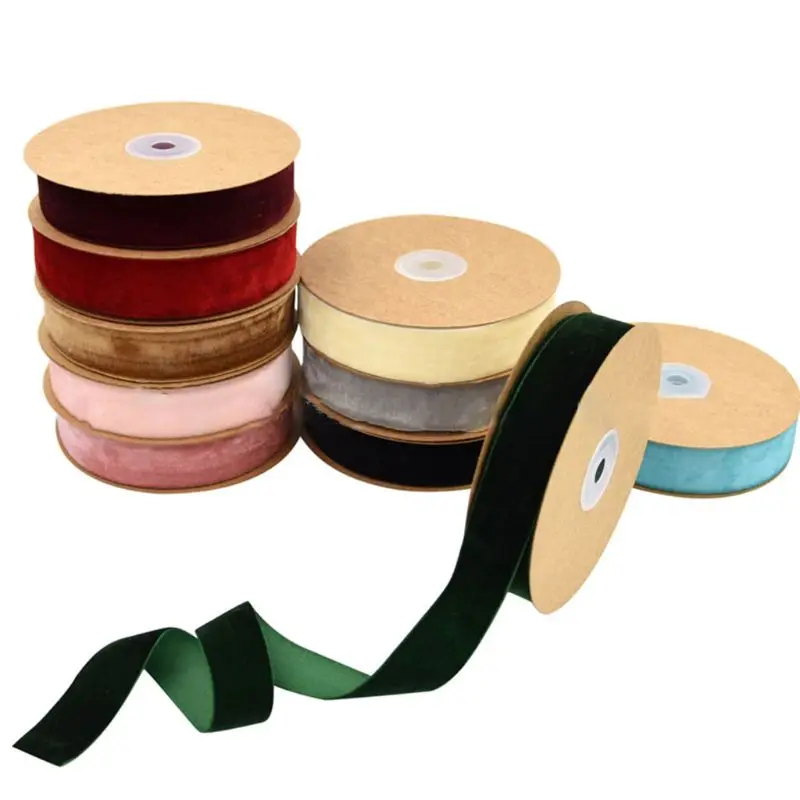 25 мм однотонная бархатная лента ручной работы рукоделие аппликации для шитья