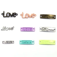 30g connectors love words letters metal mixed colourful pendants for charms necklaces jewelry diy findings