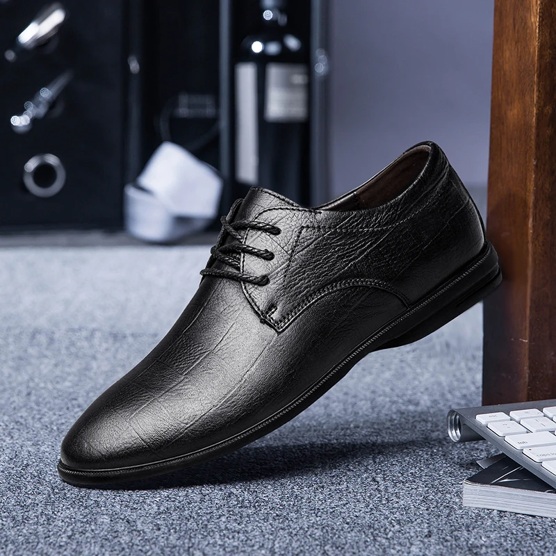 Мужские туфли-оксфорды из натуральной кожи классические деловые туфли-Дерби