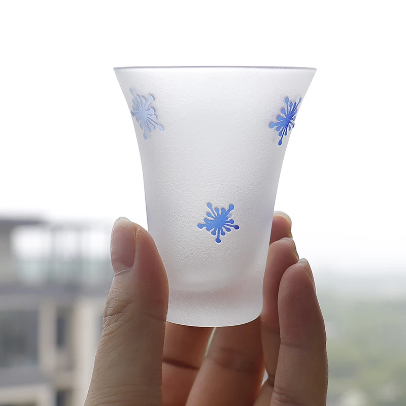 

2 Pieces Frosted 50ml 60ml 80ml Small Sand Blast Crystal Tumbler Sake Glass Tumbler Shot Wine Cup Red Blue Black