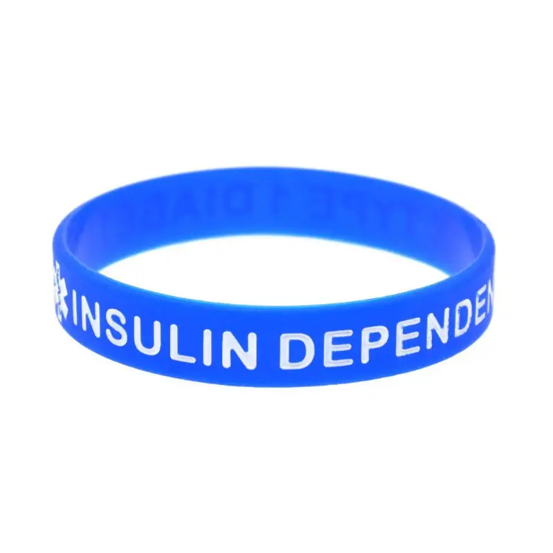 

Type 1 Diabetic Insulin Dependent Alert ID Silicone Bracelet Wristband