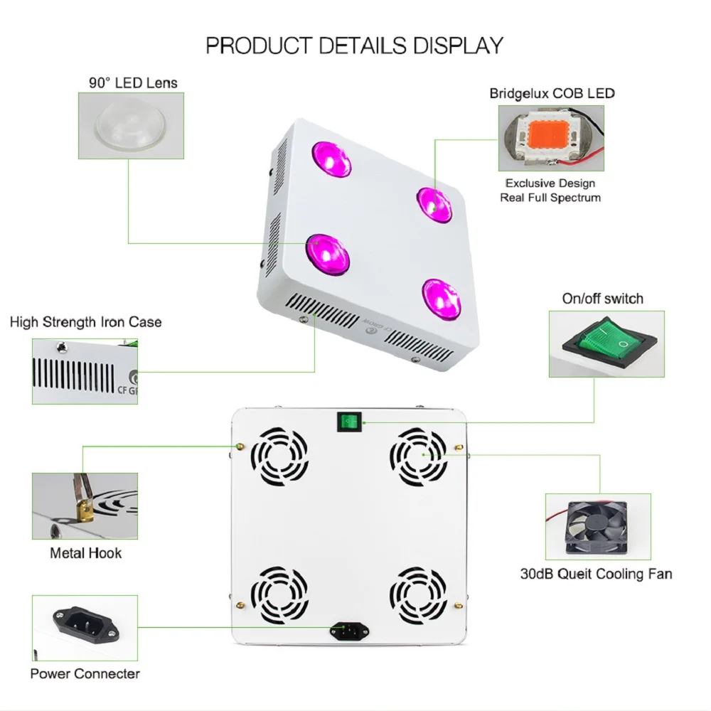 300 Вт 600 COB LED Grow Light полный спектр Крытый гидропонный парниковый растительный рост