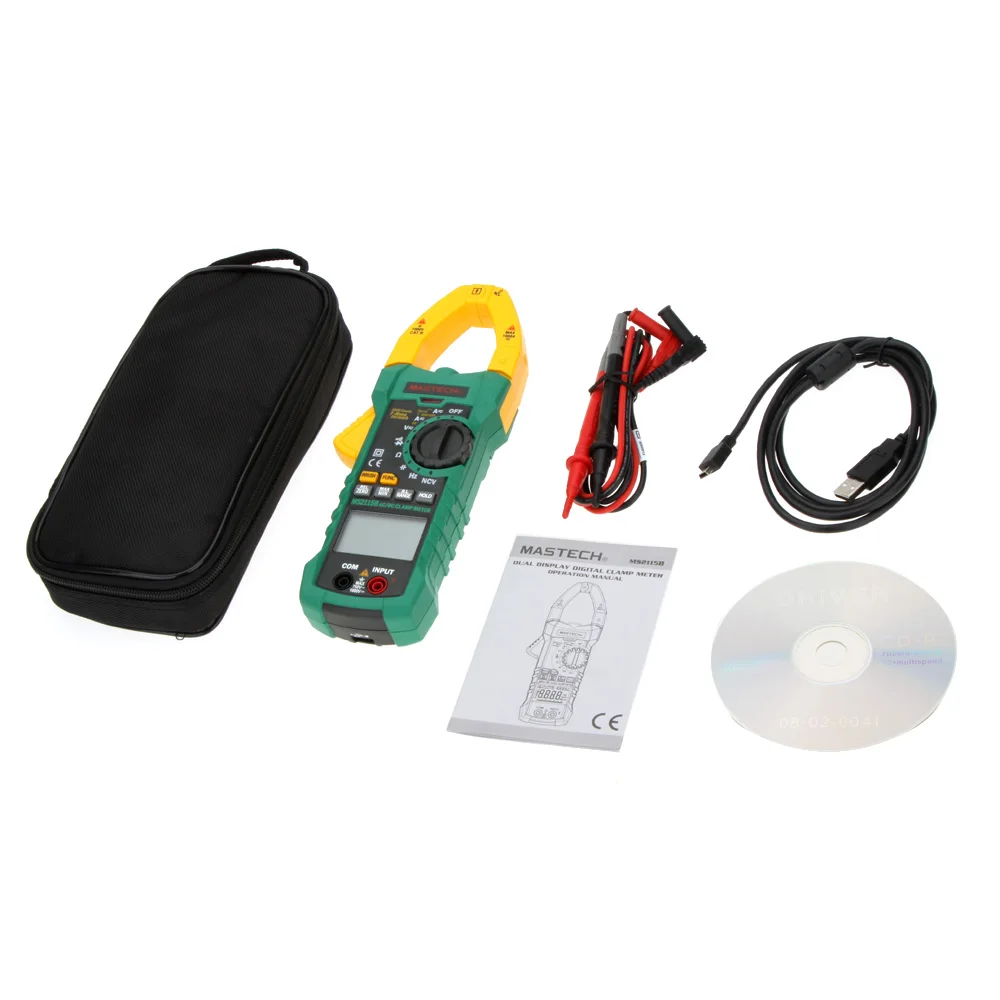 

RMS Digital Clamp Meter Multimeter MASTECH MS2015A/MS2015B/MS2115A/MS2115B/Voltage Current Ohm Capacitance Frequency Tester