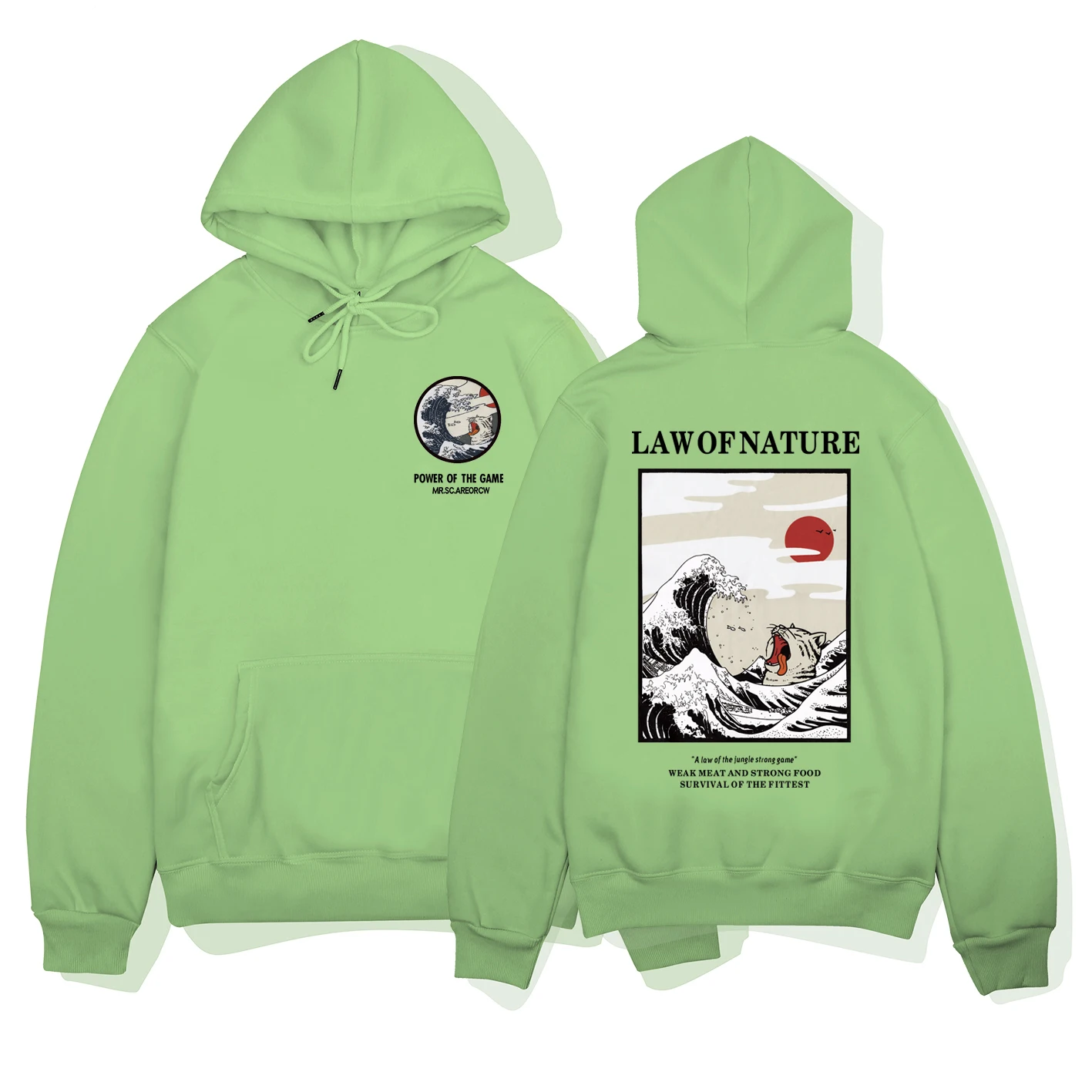 Худи мужское зимнее флисовое в японском стиле Повседневная Толстовка с японским