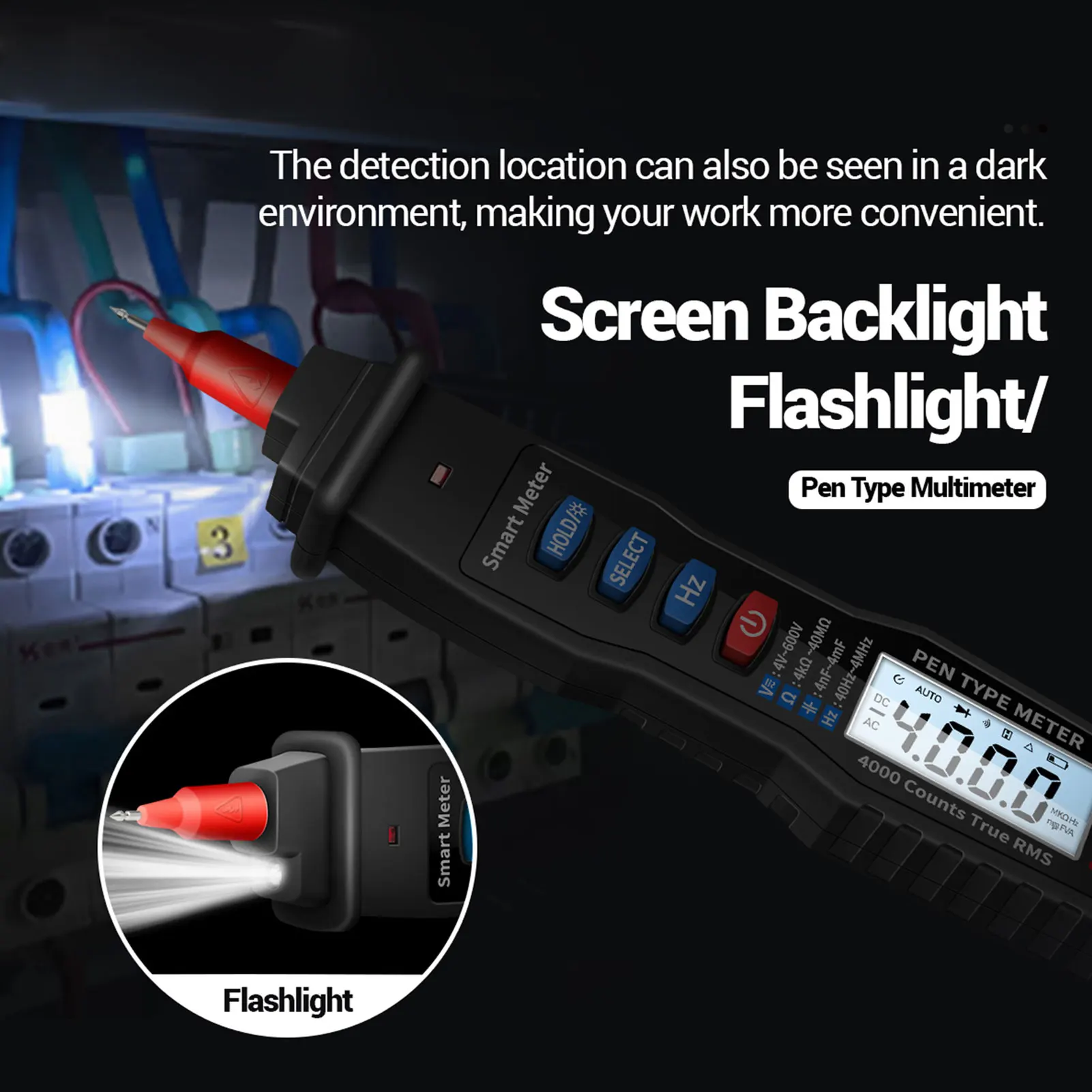 Цифровой мультиметр A3003 в виде ручки 4000 отсчетов бесконтактный Тестер