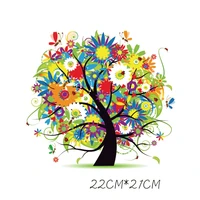 3d colorful tree clothes washable stickers patches for mens tops household iron on transfers diy decoration appliqued for dress