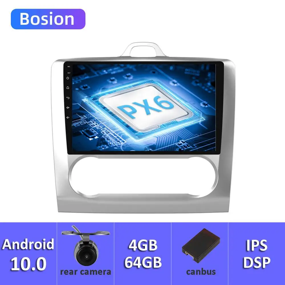 Автомобильный dvd-проигрыватель для Ford Focus 2006-2011 4G + 64G 1 din Android 10 gps-навигация Wi-Fi