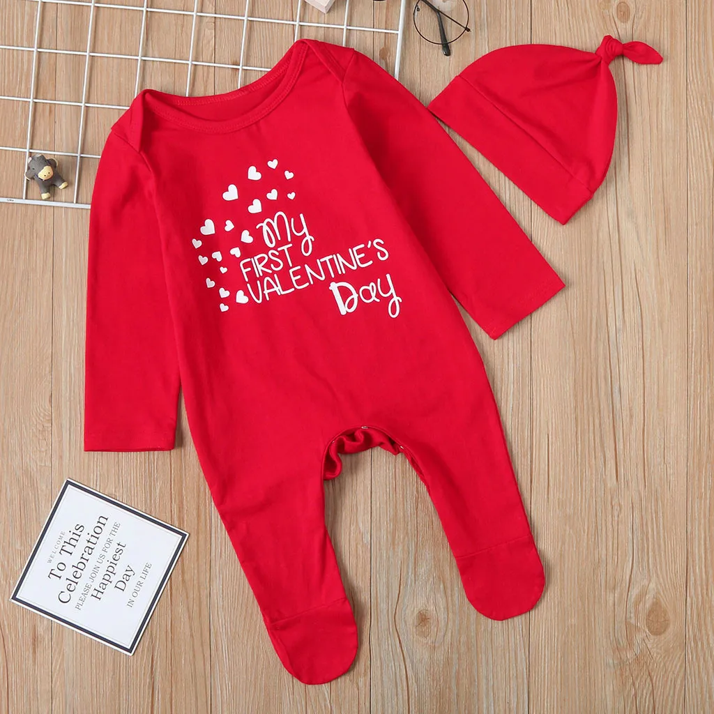 Комбинезон шапка для новорожденных мальчиков и девочек наряды красного цвета с