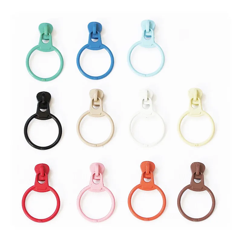 10 шт. полимерные застежки молнии тянуть кольцо карамельного цвета молния слайдер