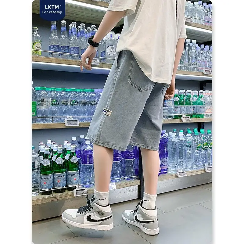 

Men's Clothing Summer Thin Fashion Casual Loose Straight Five-point Pants Men's Trend All-match Denim Shorts Overalls Shorts