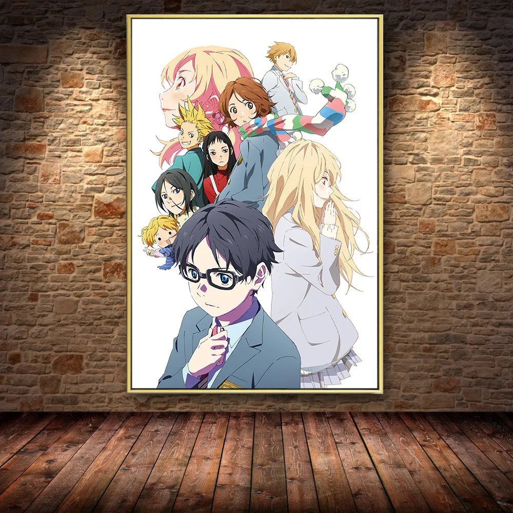 Ваш ли в апреле горячий японское аниме искусство масляной живописи Плакаты и принты Куадрос для дома