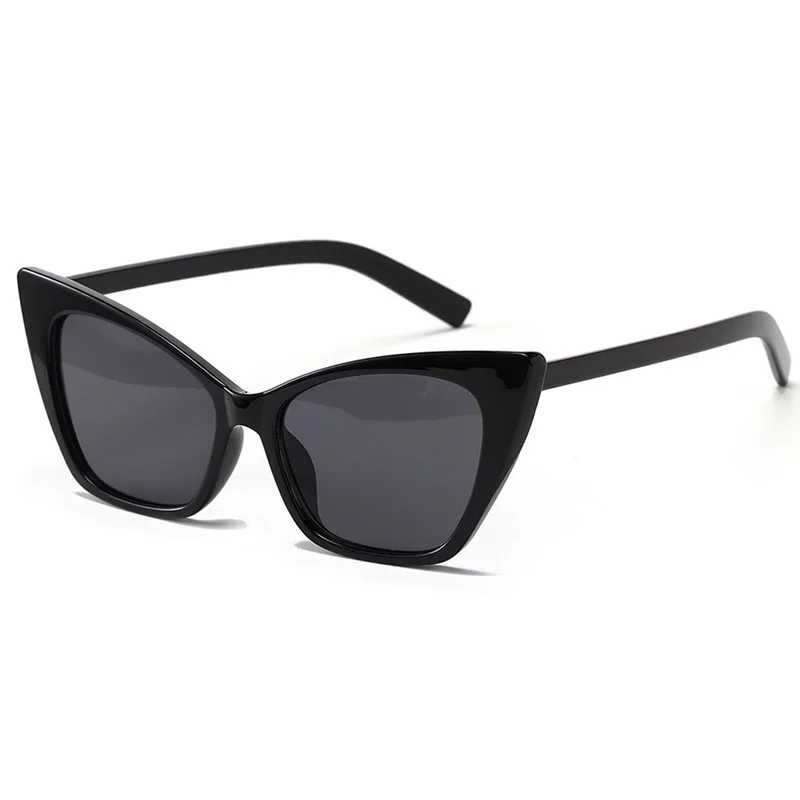 Солнцезащитные очки кошачий глаз женские винтажные темные большого размера с