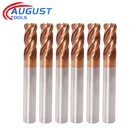 Концевая фреза с угловым радиусом, из карбида вольфрама, R0.5, R1, 4 канавки