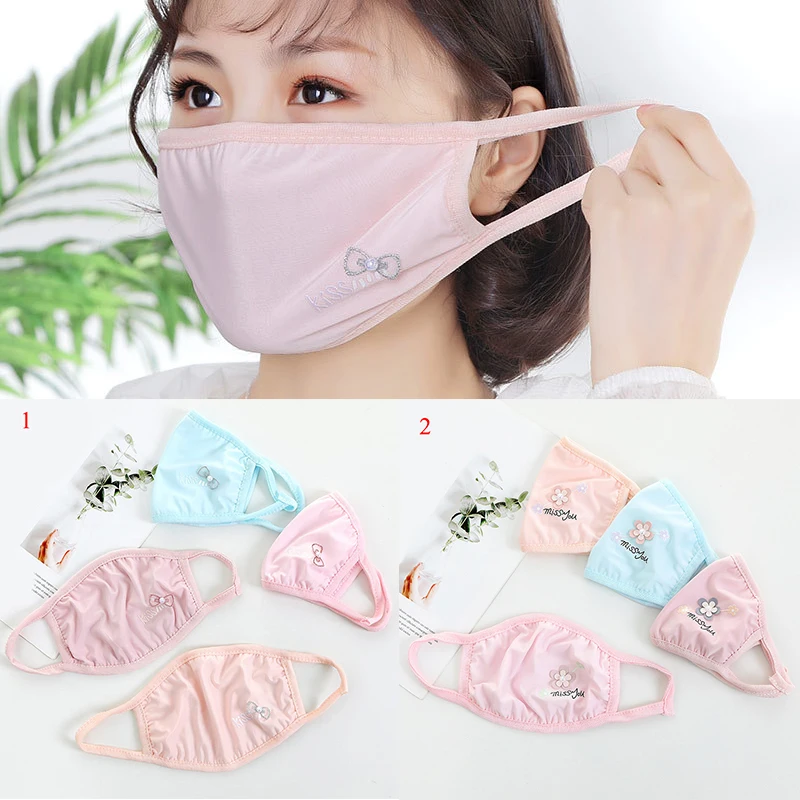 Новая летняя Солнцезащитная маска для рта розовая Цветочная моющаяся с защитой