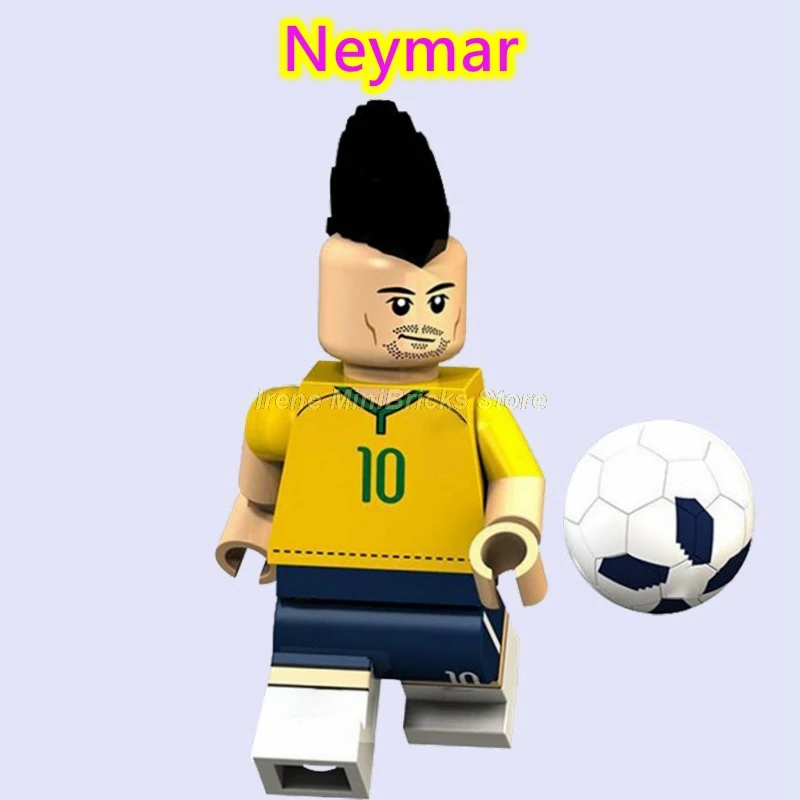 Neymar Football Player Cristiano Ronaldo Neymar Beckham Kobe Bryant Messi Pogba Modric Labron James Toys For Children Building Blocks - Цвет: Neymar