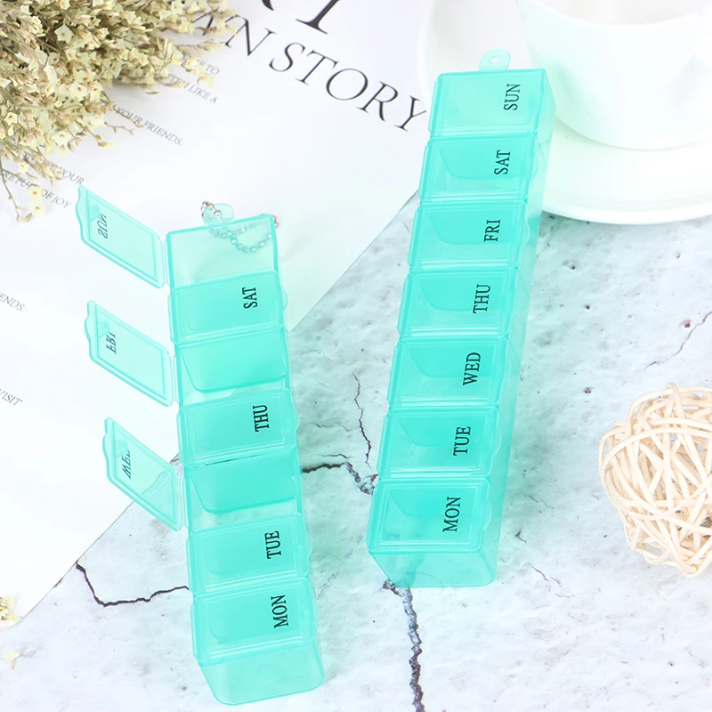 

7 Grids 7 Days Weekly Pill Box Seal Tablet Medicine Storage Organizer Container Case Portable Tablet Dispenser Splitter