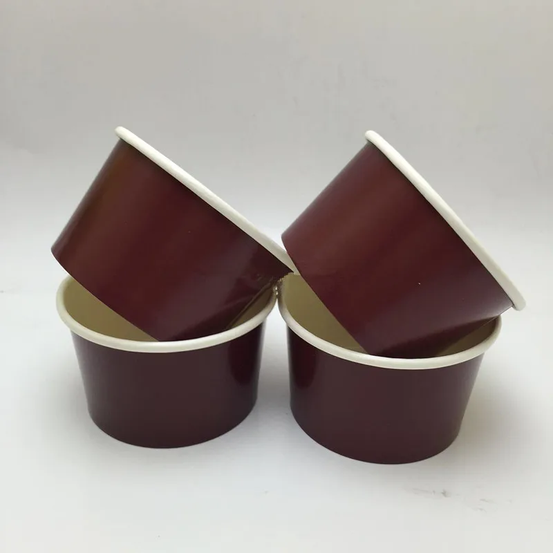 

50pcs Disposable thick paper bowl 450ml party favor colorful ice cream cup yogurt dessert food takeaway packaging cups with lid
