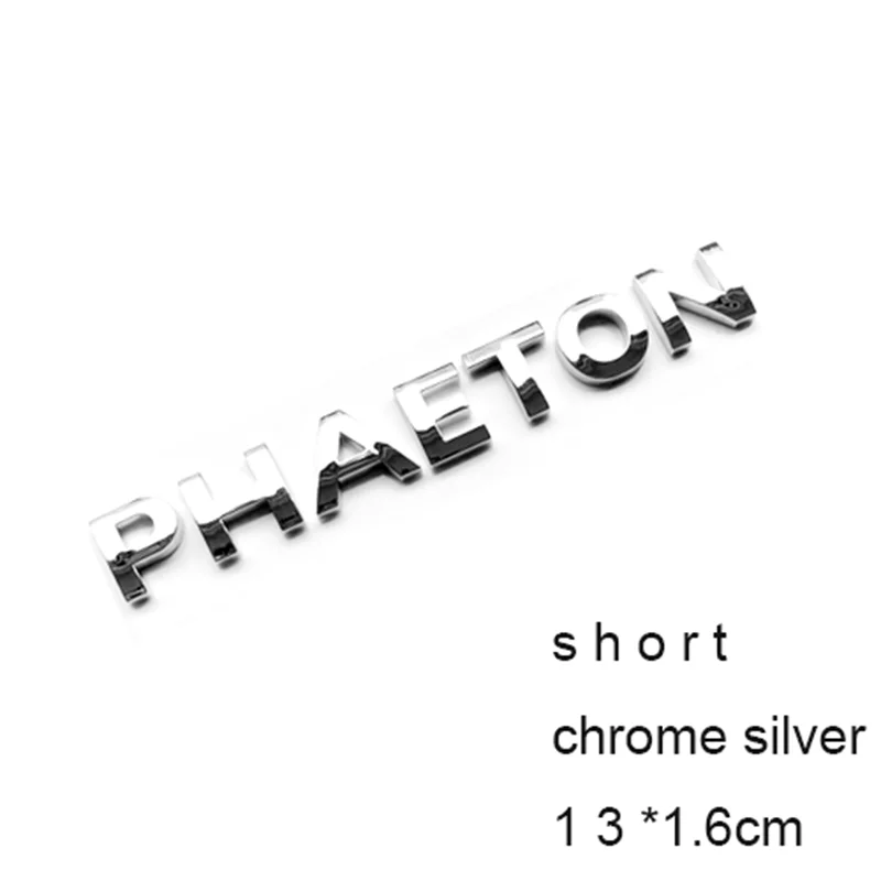 3D Letters Emblem for PHAETON Long Short Car Styling Refitting Middle Trunk Logo Badge Sticker Chrome Matte Black Glossy | Автомобили и