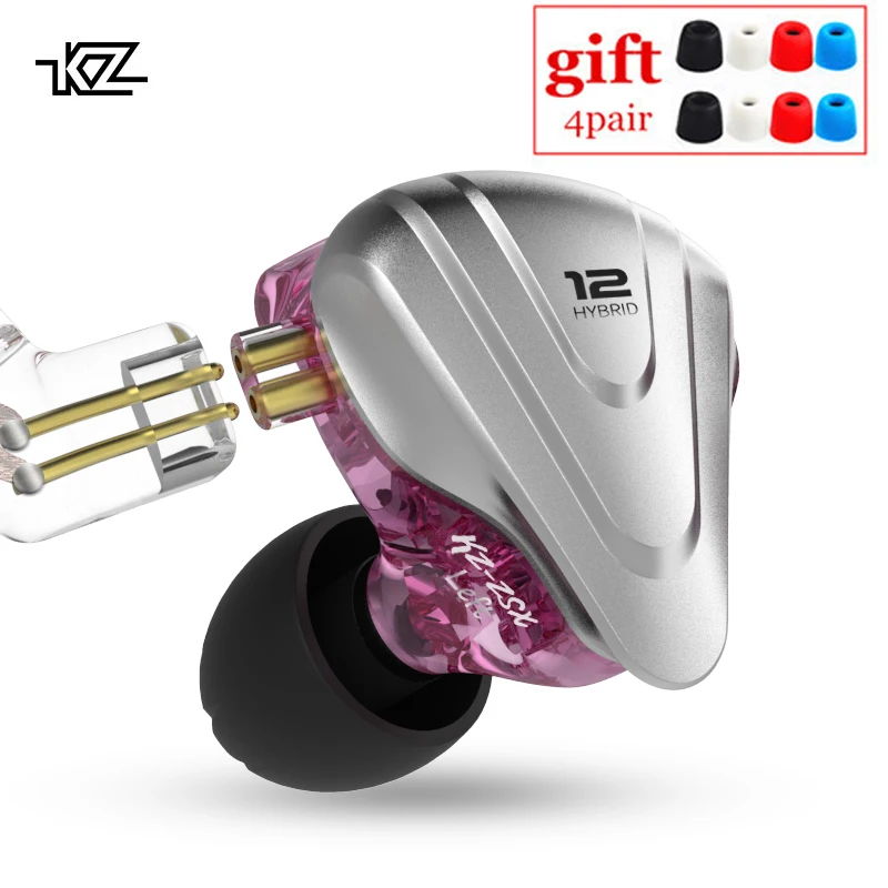 Металлические наушники-вкладыши KZ ZSX Terminator 5BA + 1DD гибридные Hi-Fi спортивные
