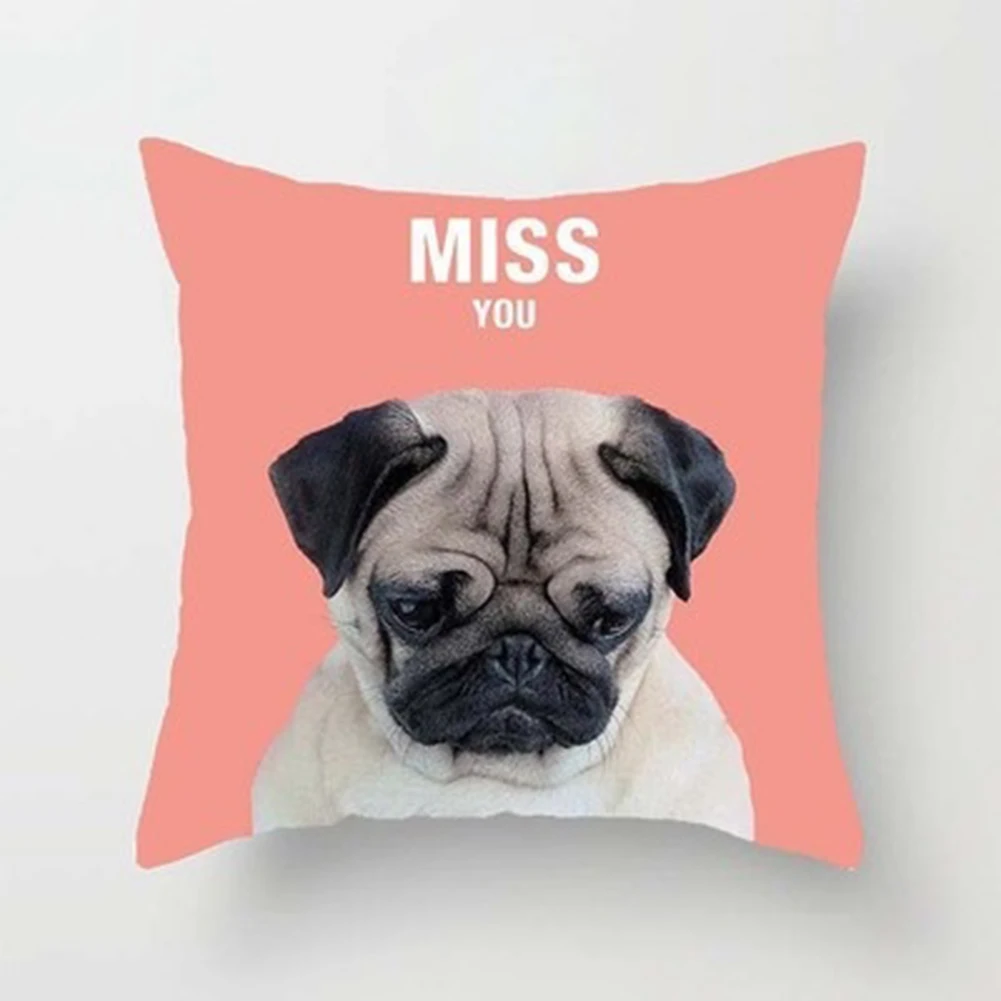 New 45x45cm Pillowcase French Bulldog Throw Pillow Cover Printed Cushion Case Anchor Pattern Marine Breathable | Дом и сад
