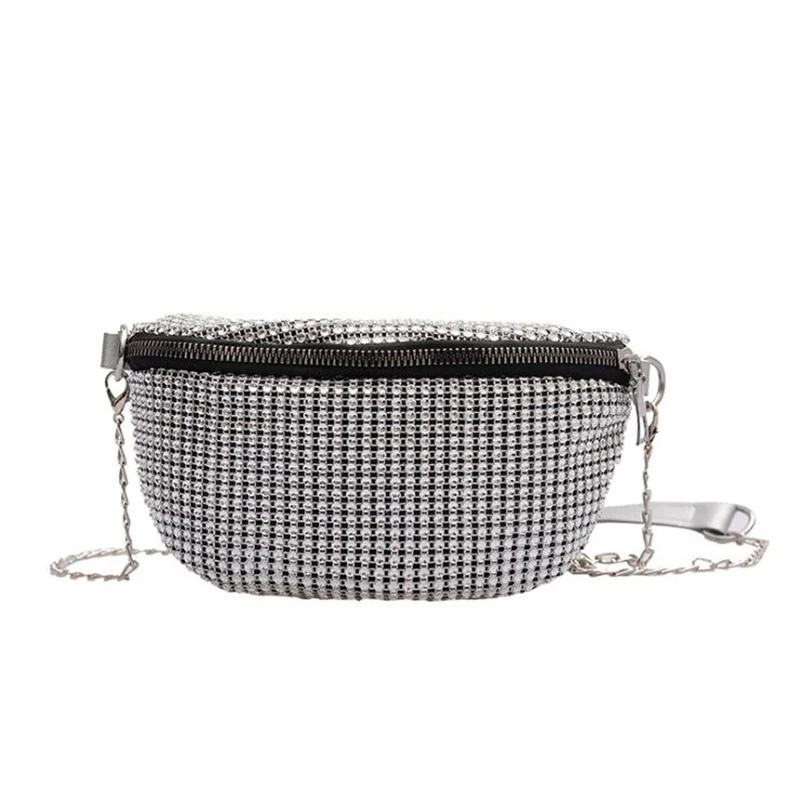 

Shoulder Bag for Women Luxury Designer Crystal Diamond Crossbody Bag 2021 New Trend Fashion Cool Female Chest Pack Shopper Purse