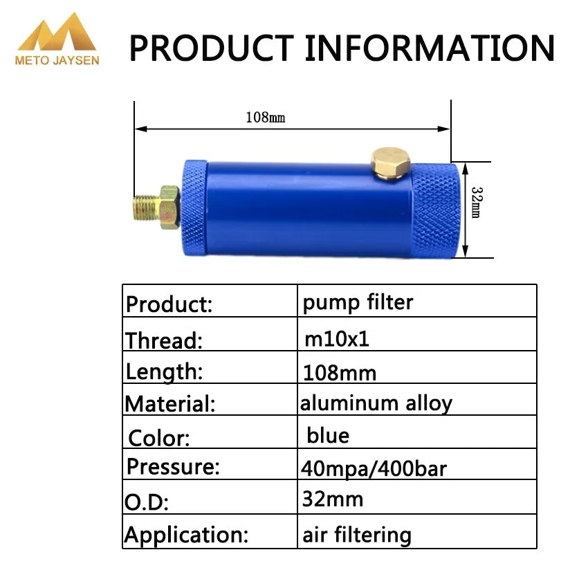 PCP Пейнтбольная воздушная сила водомасляный сепаратор ручной насос фильтр M10x1
